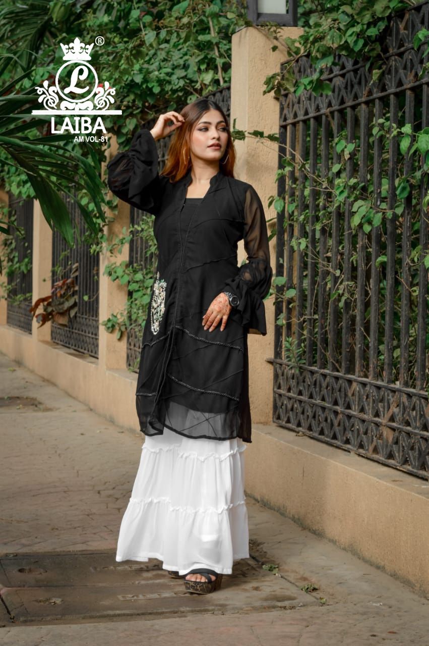 Laiba Am 81 Extra Ordinary Festive Wear Fancy Designer Georgette Top With Bottom Collection
